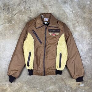 Vtg 1970s Hondaline Honda Racing Jacket Women's Medium Brown Nylon
Bomber Moto